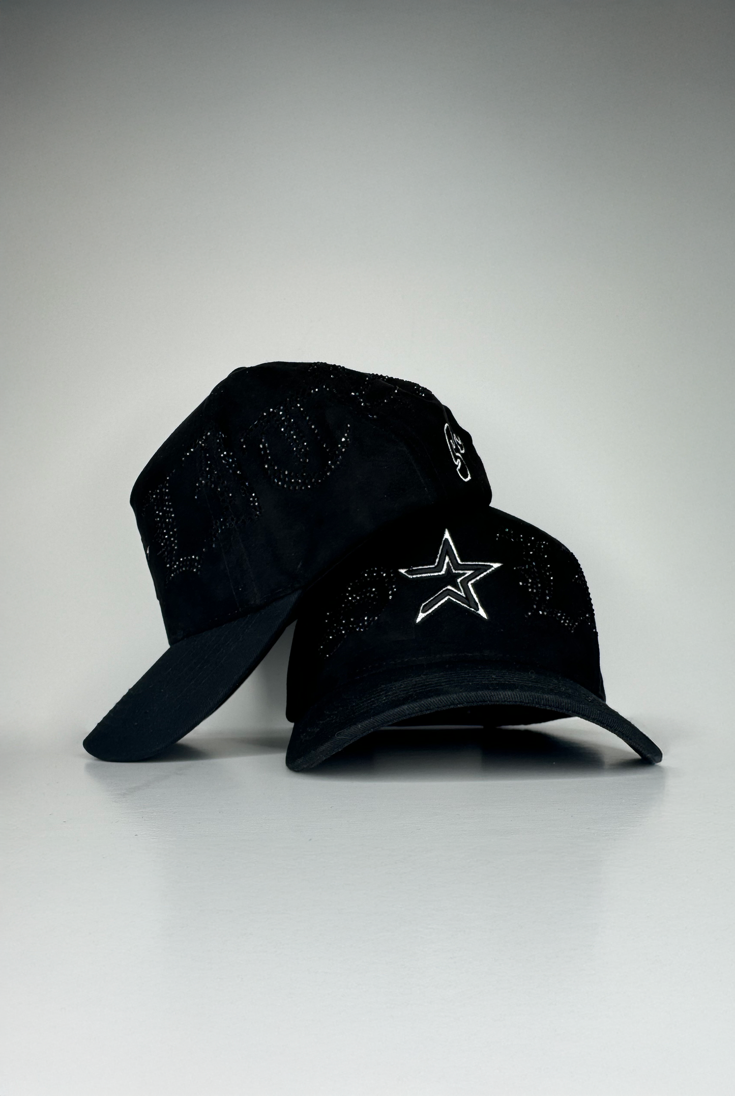 Solitaire Black Astros Rhinestone Hat